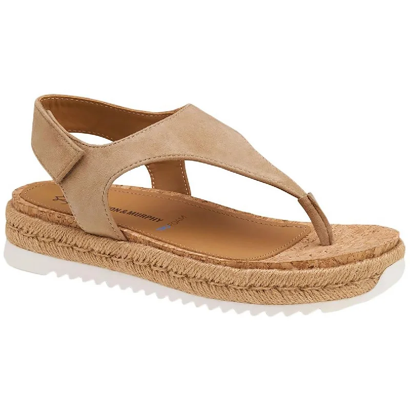 Johnston & Murphy Womens Michelle Faux Suede Ankle Strap Thong Sandals Minimalist Sneaker Style Johnston & Murphy Womens Michelle Faux Suede Ankle Strap Thong Sandals Minimalist Sneaker Style