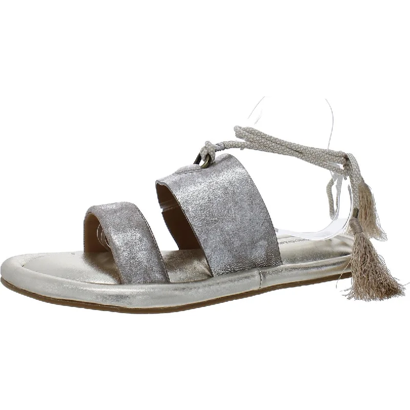 Johnston & Murphy Womens Zoey Faux Suede Metallic Slide Sandals Monochromatic Shoe Look Johnston & Murphy Womens Zoey Faux Suede Metallic Slide Sandals Monochromatic Shoe Look