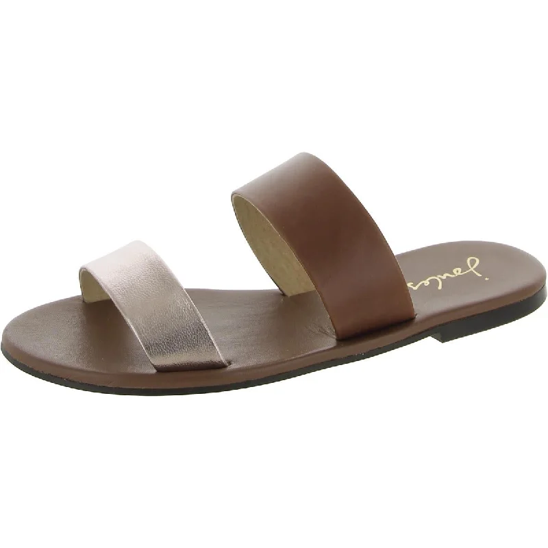 Joules Womens Fenthorpe Leather Metallic Slide Sandals Artisan - Crafted Loafer Style  