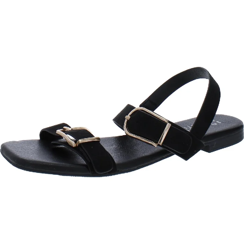 Journee Collection Womens 006520 Faux Leather Warm Slingback Sandals Upcycled Shoe Look Journee Collection Womens 006520 Faux Leather Warm Slingback Sandals Upcycled Shoe Look