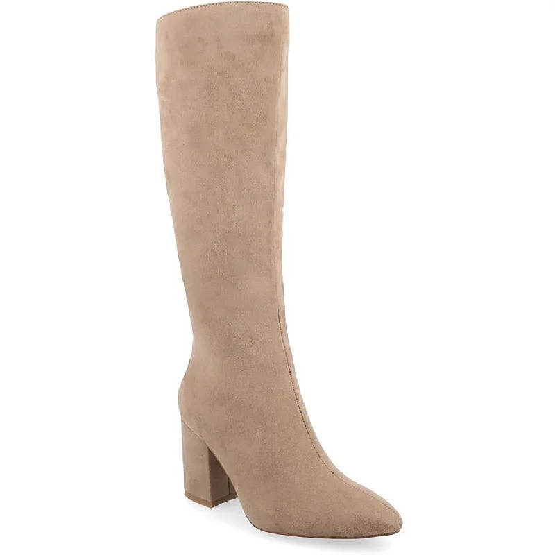 Journee Collection Womens Ameylia Zipper Pointed Toe Knee-High Boots Brogue Oxford Aesthetic 