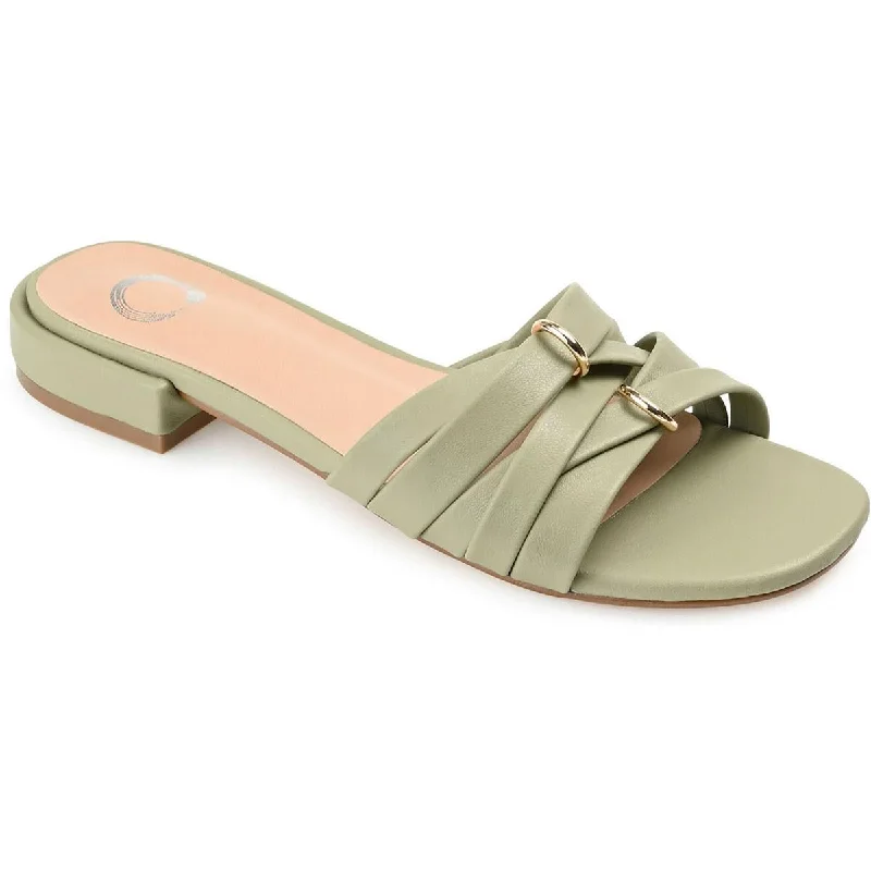 Journee Collection Womens Avrry Faux Leather Padded Insole Slide Sandals Retro Basketball Sneaker Design Journee Collection Womens Avrry Faux Leather Padded Insole Slide Sandals Retro Basketball Sneaker Design