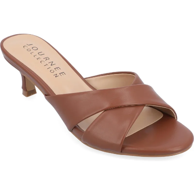Journee Collection Womens Berkly Faux Leather Kitten Heels Leather Driving Shoe Style  