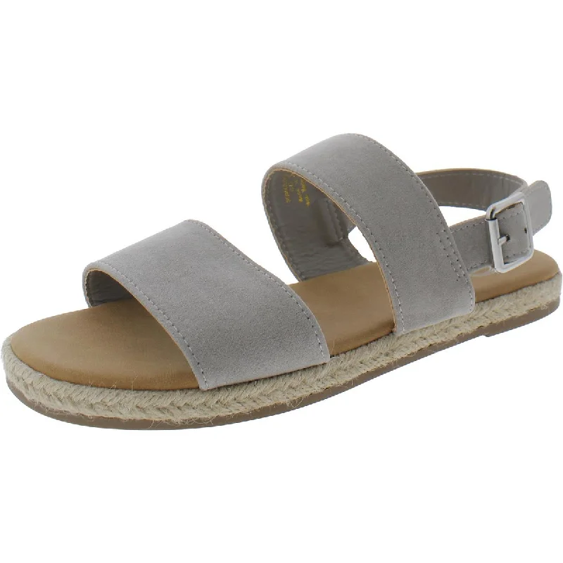 Journee Collection Womens Buckle Man Made Ankle Strap Metallic Trim Shoe Design  