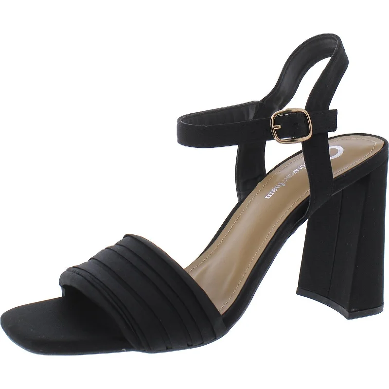 Journee Collection Womens Buckle Textured Heels Quilted Shoe Design  
