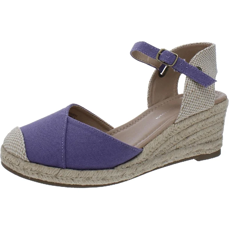 Journee Collection Womens Canvas Ankle Strap Espadrilles Paisley Print Shoe Design  