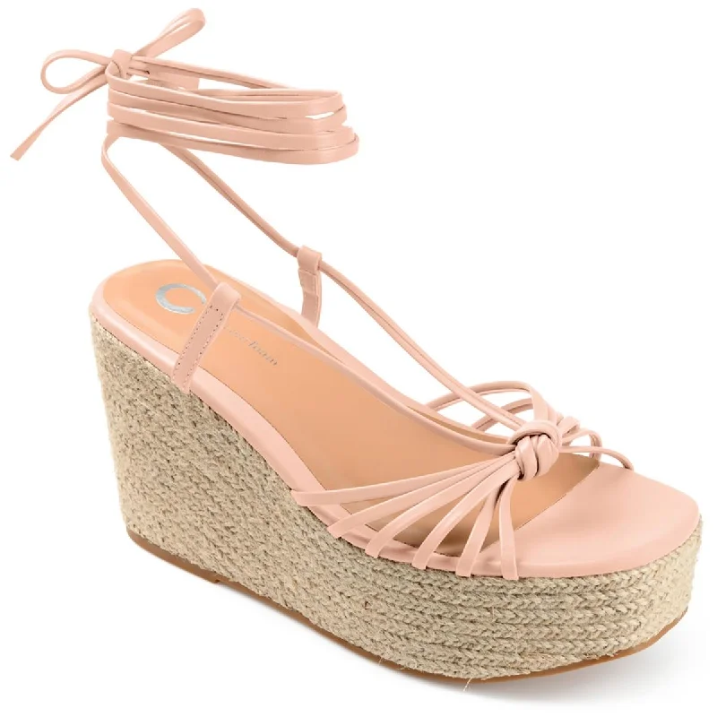 Journee Collection Womens Catalinn Faux Leather Knot-Front Slingback Sandals Mod Oxford Design  