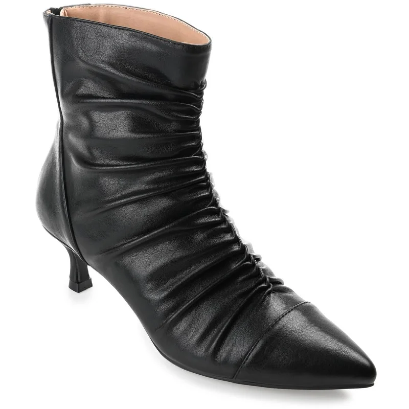 Journee Collection Womens Chevi Faux Leather Stiletto Booties Hemp - Material Shoe Style  