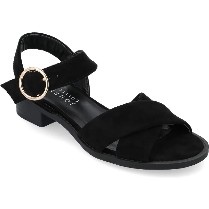 Journee Collection Womens Cressida Faux Suede Criss-Cross Slingback Sandals Glow - in - the - Dark Shoe Design  