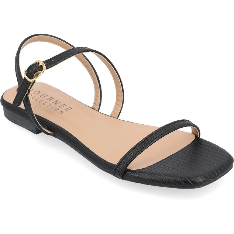 Journee Collection Womens Crishell Faux Leather Warm Strappy Sandals Quick - Dry Hiking Shoe Style   