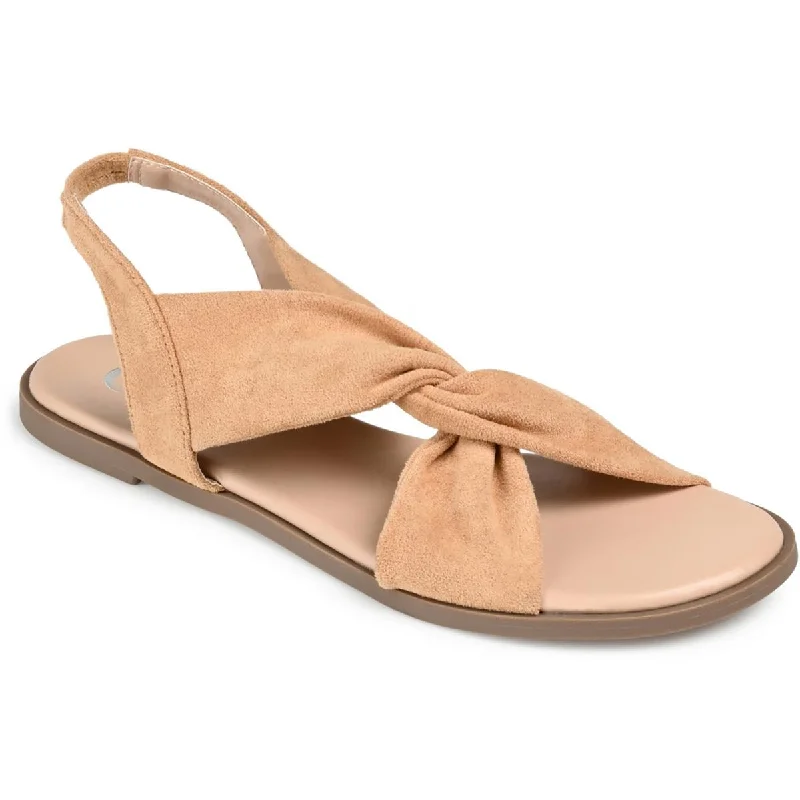 Journee Collection Womens Deleece  Strappy Slip On Slingback Sandals Blue Coast Loafer Aesthetic 