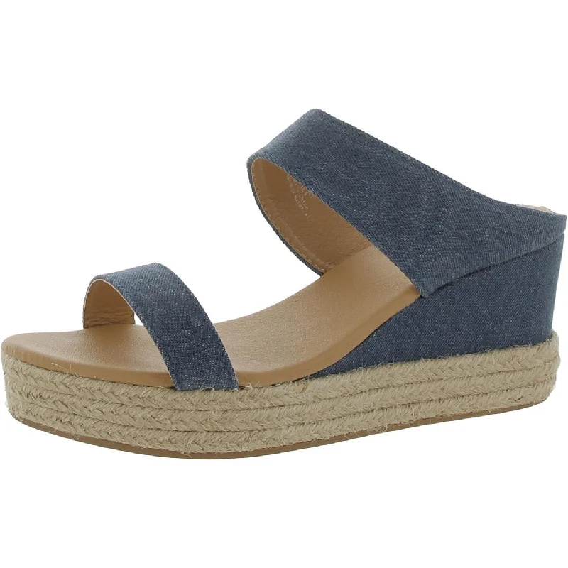 Journee Collection Womens Denim Slip On Espadrilles Wingtip Oxford Design 
