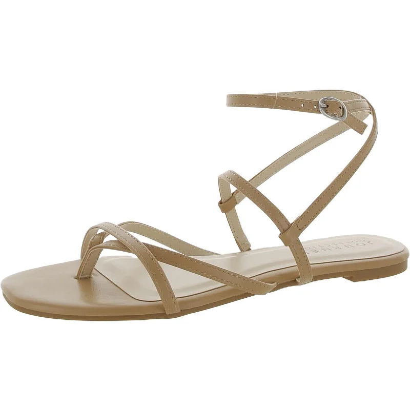 Journee Collection Womens Faux Leather Ankle Strap Thong Sandals Leather Driving Shoe Style Journee Collection Womens Faux Leather Ankle Strap Thong Sandals Leather Driving Shoe Style