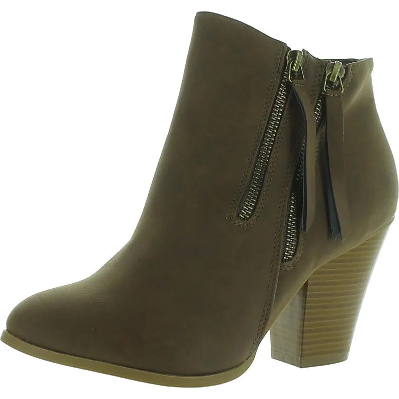 Journee Collection Womens Faux Leather Comfort Insole Ankle Boots Waterproof Hiking Boot Design  