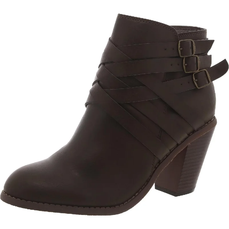 Journee Collection Womens Faux Leather Criss-Cross Ankle Boots Retro Basketball Sneaker Design  