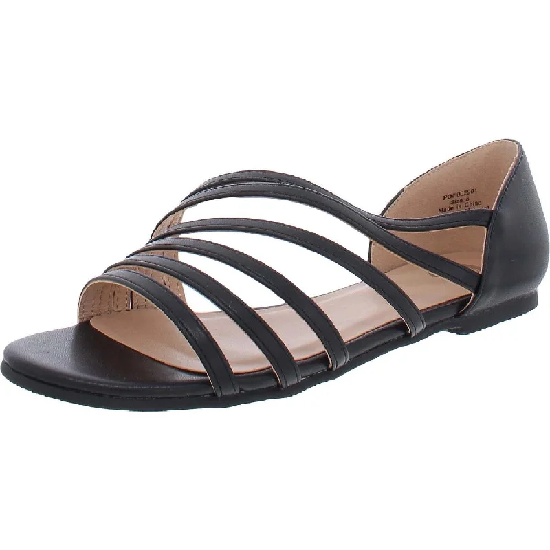 Journee Collection Womens Faux Leather D'orsay Strappy Sandals Patchwork Shoe Aesthetic  