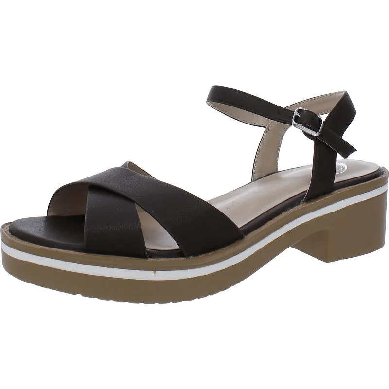 Journee Collection Womens Faux Leather Dressy Ankle Strap Striped Shoe Style  