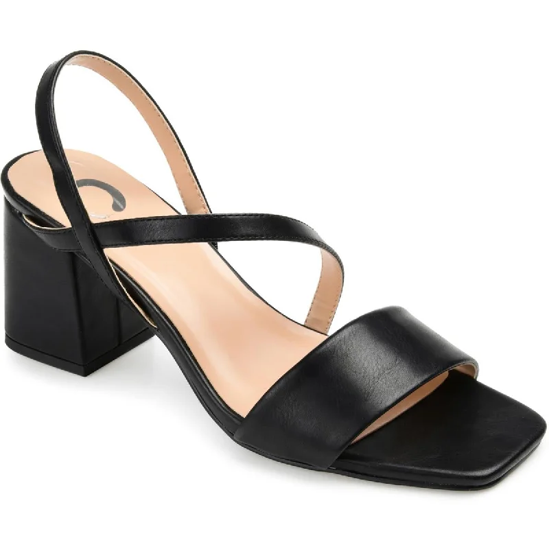 Journee Collection Womens Faux Leather Heels Upcycled Shoe Look  