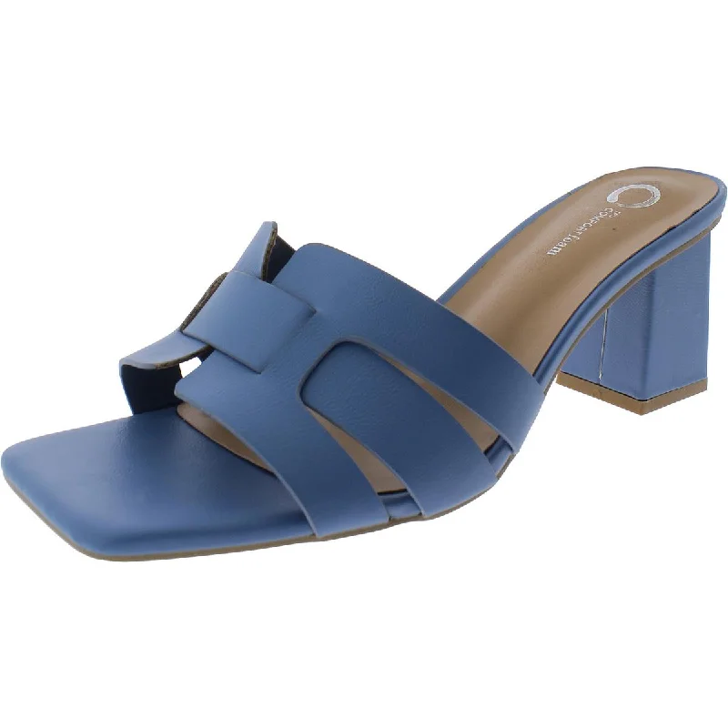 Journee Collection Womens Faux Leather Mule Sandals Smart - Shoe Functionality Style Journee Collection Womens Faux Leather Mule Sandals Smart - Shoe Functionality Style
