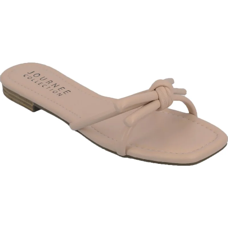 Journee Collection Womens Faux Leather Open Toe Slide Sandals Quick - Dry Hiking Shoe Style Journee Collection Womens Faux Leather Open Toe Slide Sandals Quick - Dry Hiking Shoe Style