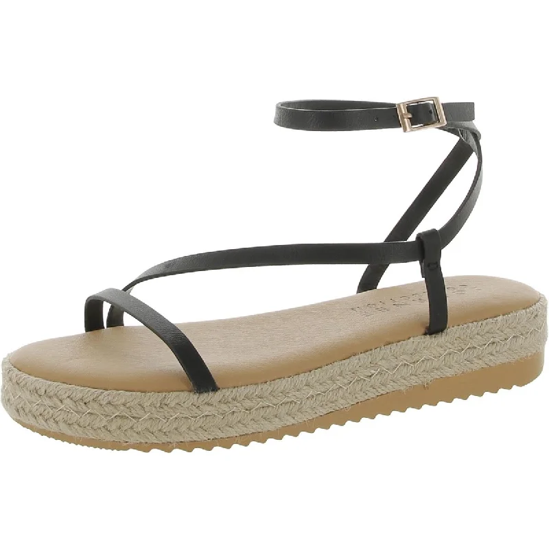Journee Collection Womens Faux Leather Round Toe Espadrilles Ivy League Loafer Look 