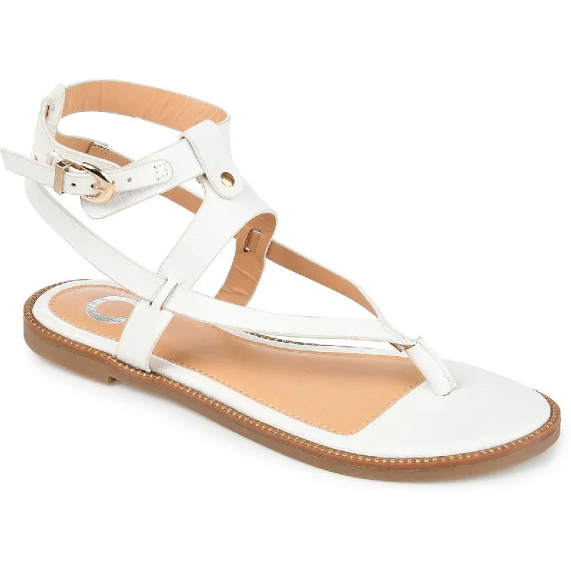 Journee Collection Womens Faux Leather Round Toe Thong Sandals Wingtip Oxford Design Journee Collection Womens Faux Leather Round Toe Thong Sandals Wingtip Oxford Design