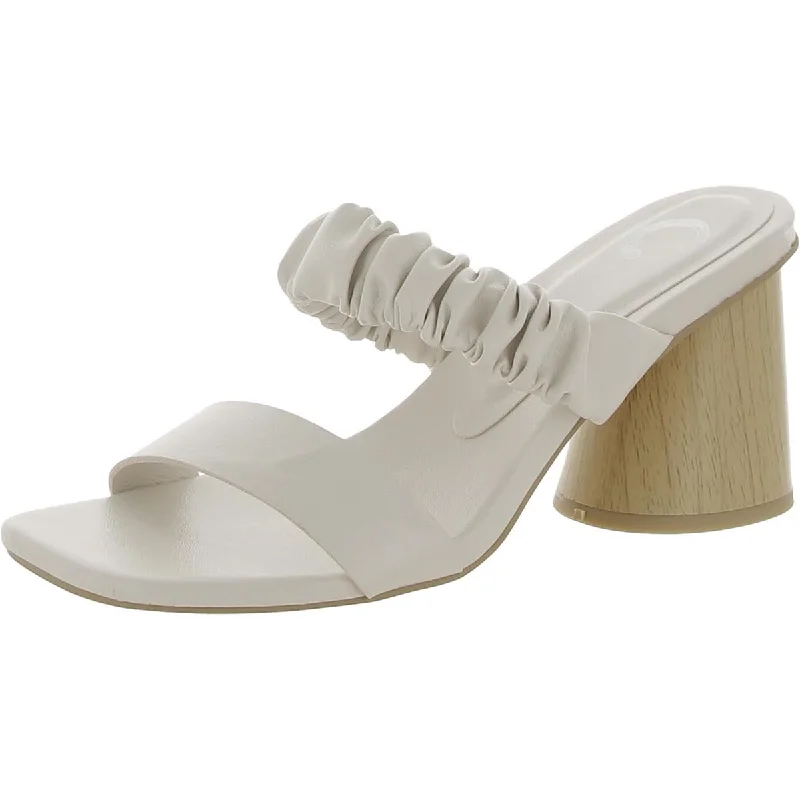 Journee Collection Womens Faux Leather Slip-On Heels Beaded Moccasin Design 