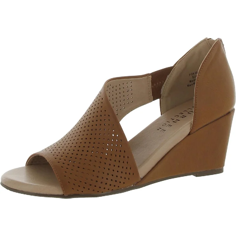 Journee Collection Womens Faux Leather Slip On Mule Sandals Strap - Up Sandal Resort Style Journee Collection Womens Faux Leather Slip On Mule Sandals Strap - Up Sandal Resort Style