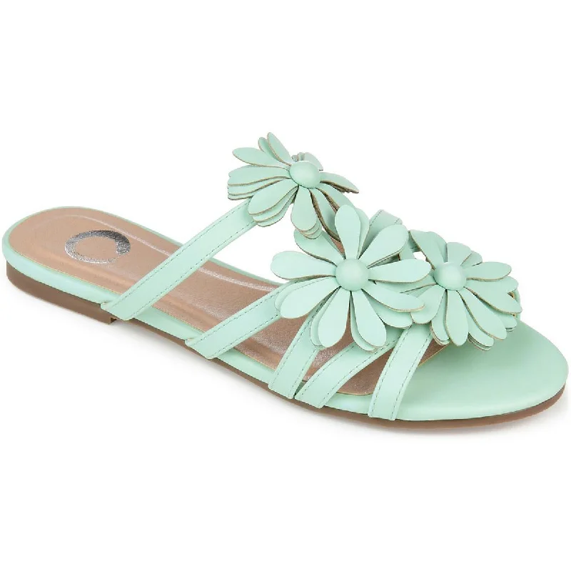 Journee Collection Womens Faux Leather Slip On Strappy Sandals Leather Driving Shoe Style Journee Collection Womens Faux Leather Slip On Strappy Sandals Leather Driving Shoe Style