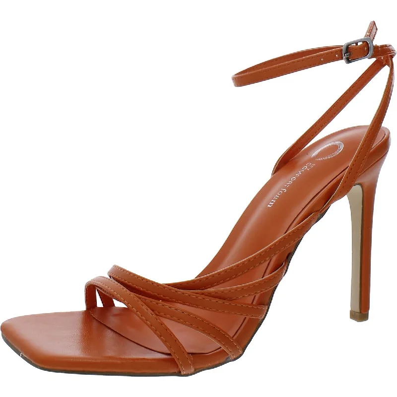 Journee Collection Womens Faux Leather Square Toe Heels Paisley Print Shoe Design  