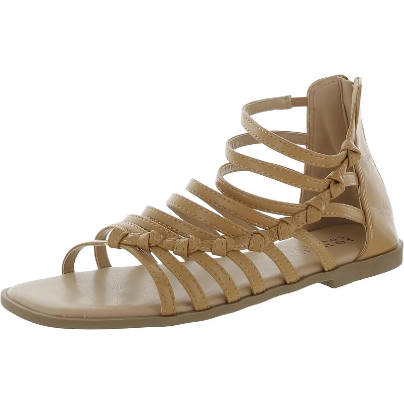 Journee Collection Womens Faux Leather Square Toe Strappy Sandals Two - Tone Shoe Design Journee Collection Womens Faux Leather Square Toe Strappy Sandals Two - Tone Shoe Design