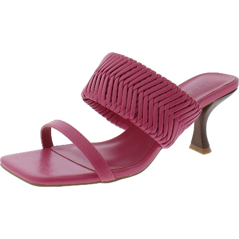 Journee Collection Womens Faux Leather SquareToe Heels Artisan - Crafted Loafer Style  