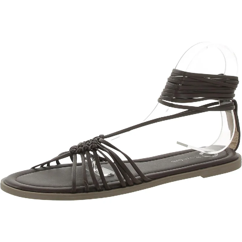 Journee Collection Womens Faux Leather Strappy Sandals Sustainable Shoe Design  