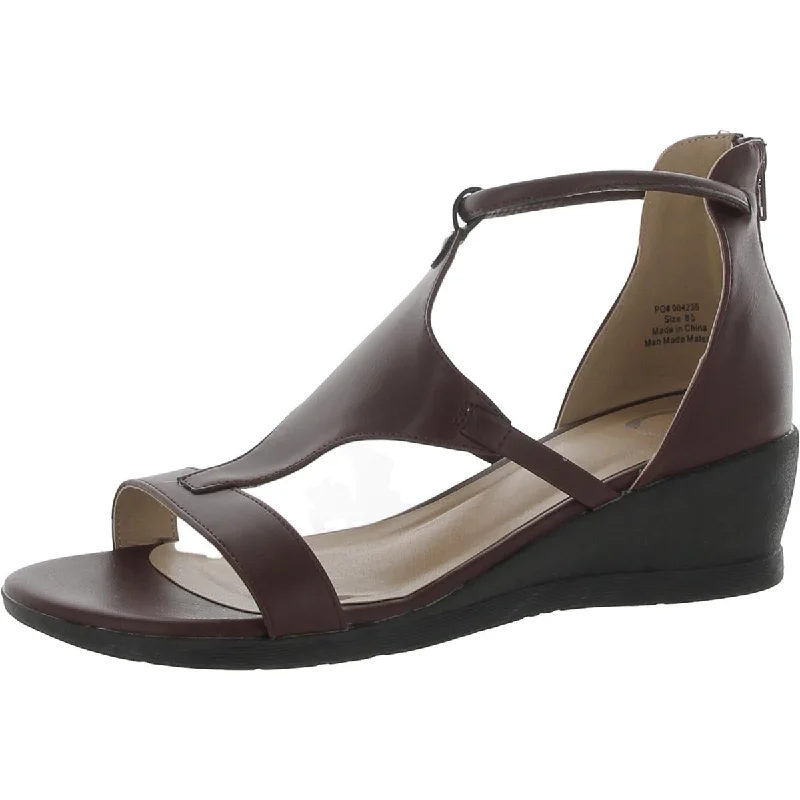 Journee Collection Womens Faux Leather Strappy Wedge Sandals Tech - Inspired Sneaker Look  