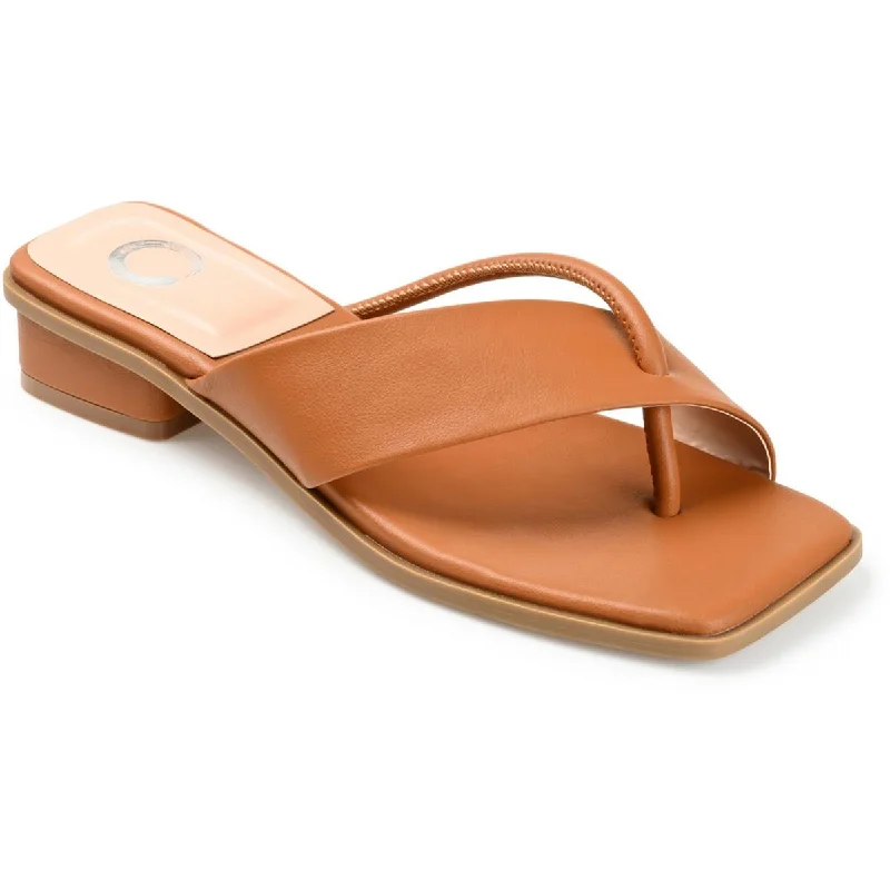 Journee Collection Womens Faux Leather Thong Sandals Quick - Dry Hiking Shoe Style   