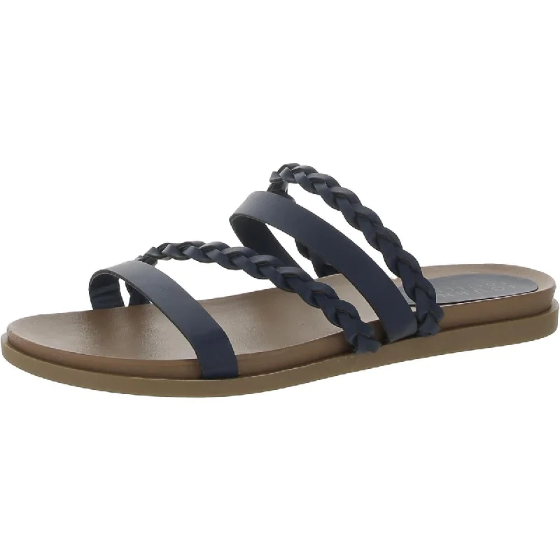 Journee Collection Womens Faux Suede Round Toe Slide Sandals Comfortable Derby Style  