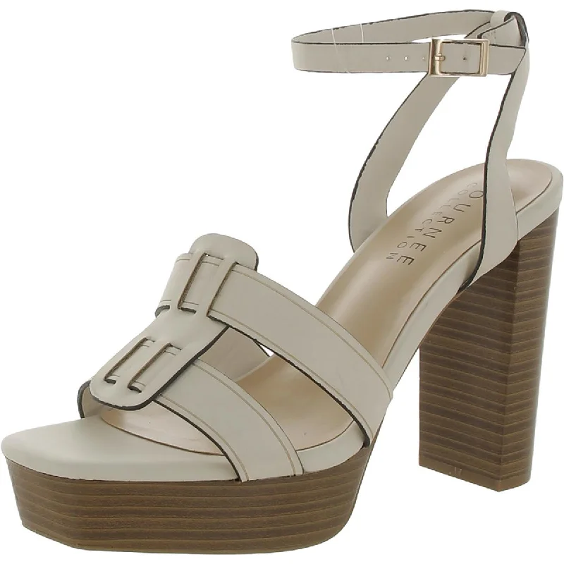 Journee Collection Womens Faux Suede Square Toe Platform Sandals Single - Buckle Monk Look  