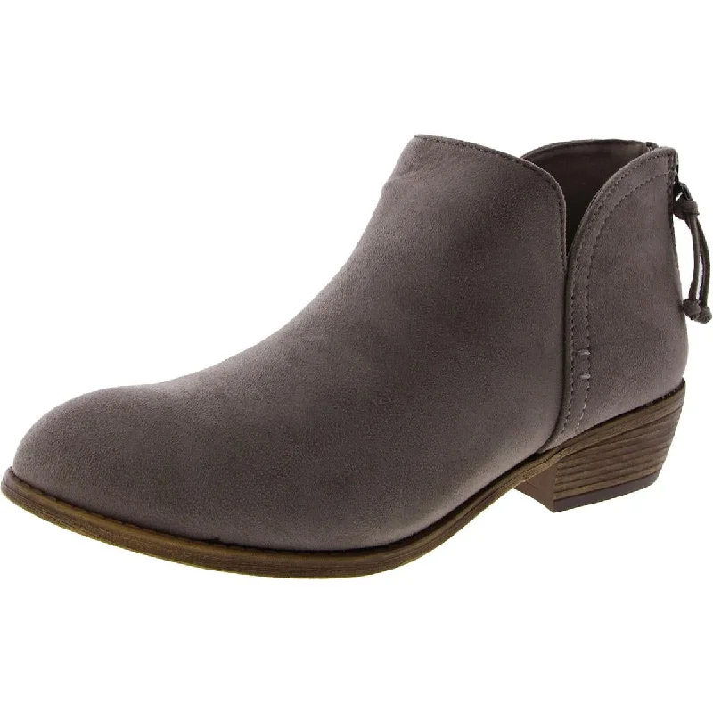 Journee Collection Womens Faux Suede Zipper Shooties Edwardian Shoe Look  
