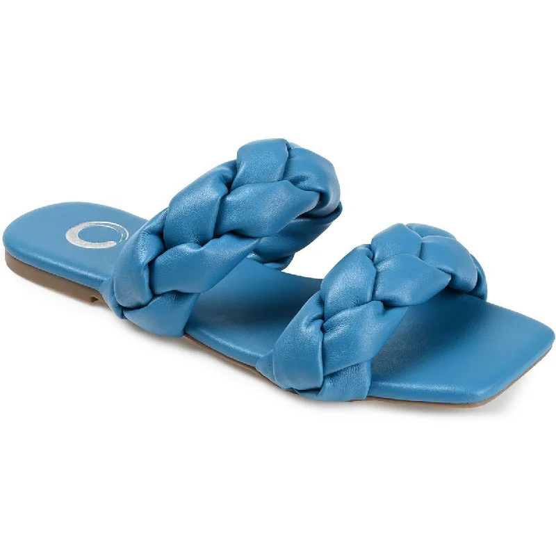 Journee Collection Womens Flat Casual Flatform Sandals Elastic - Sided Chelsea Look  