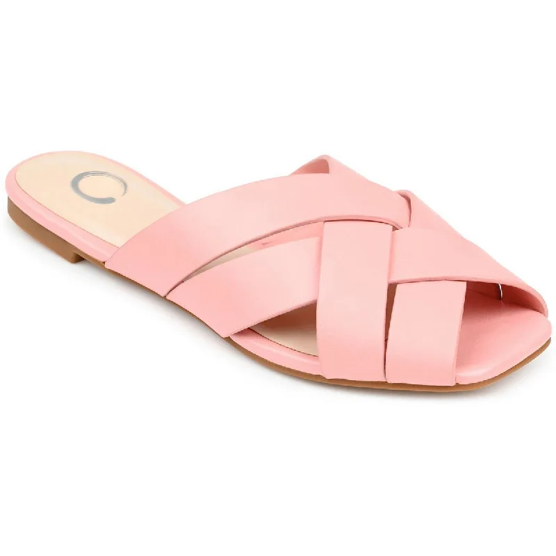 Journee Collection Womens Haize  Slip On Flats Slide Sandals Suede Desert Boot 