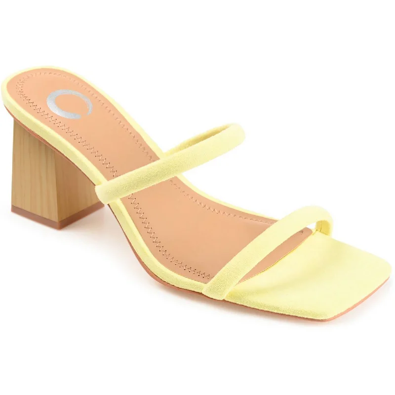 Journee Collection Womens Henrietta Square Toe Slip-On Slide Sandals Skateboarding Sneaker Style  