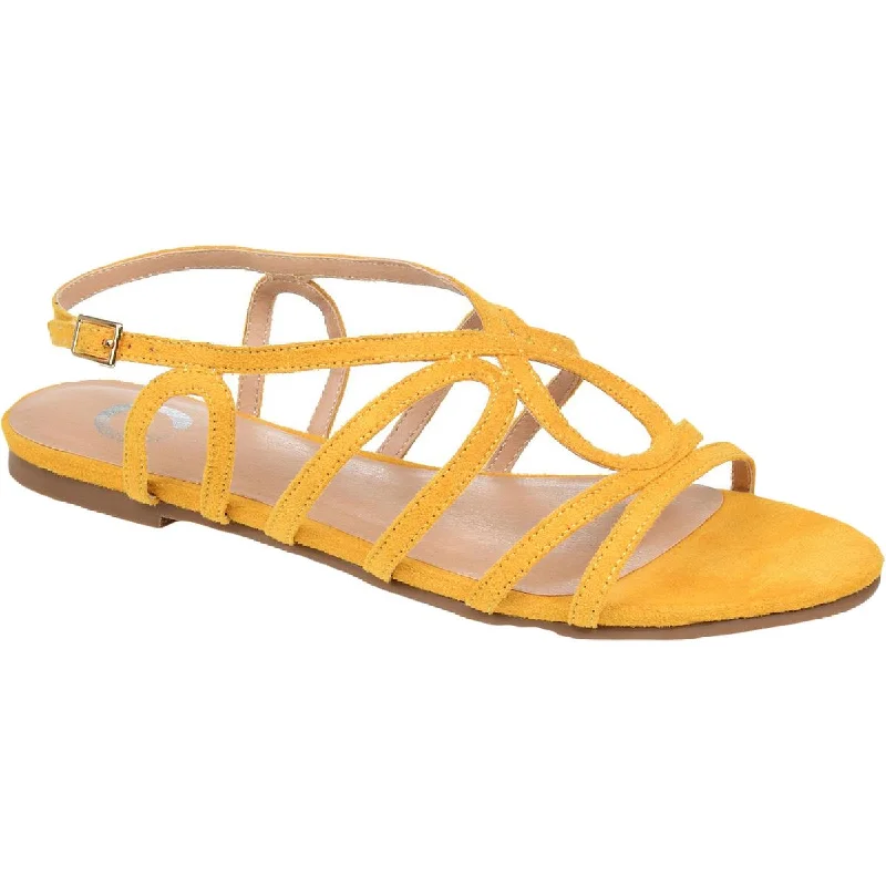 Journee Collection Womens Honey Ankle Straps Slip On Flat Sandals Lightweight Tennis Sneaker Look  