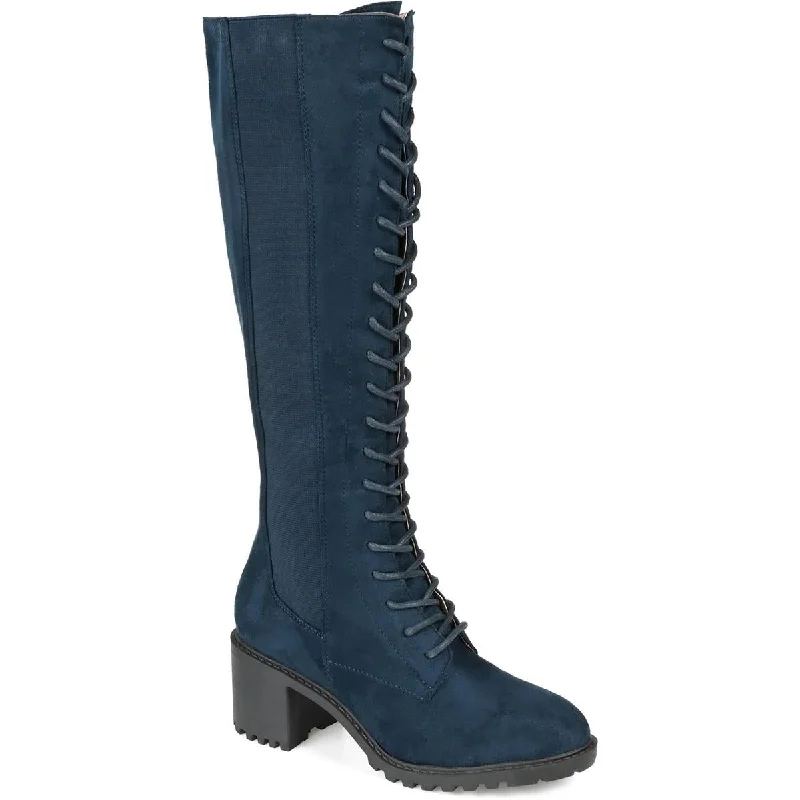 Journee Collection Womens Jenicca Faux Suede Mid-Calf Boots Tech - Inspired Sneaker Look  