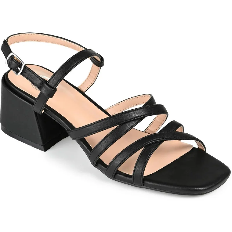 Journee Collection Womens KEMPSY Comfort Insole Manmade Block Heel Slide Sandal Beach Style  