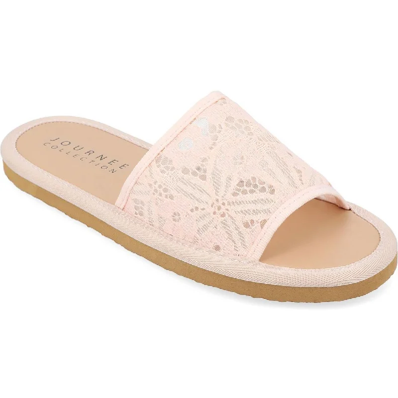 Journee Collection Womens Lace Slide Sandals Rubber - Sole Plimsoll Look  