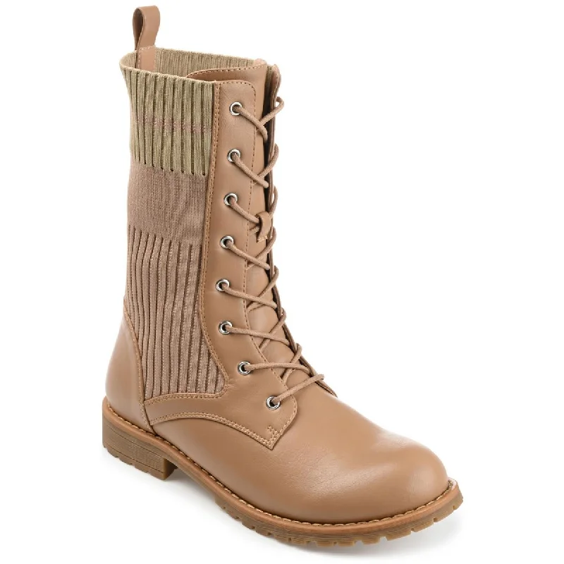 Journee Collection Womens Lace Up Adjustable Combat & Lace-Up Boots Retro Basketball Sneaker Design  