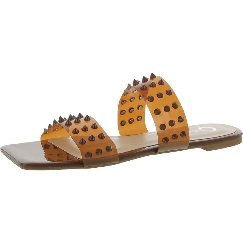 Journee Collection Womens Laceless Vinyl Slide Sandals Chunky Platform Sneaker Style  