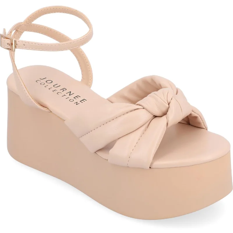 Journee Collection Womens LAILEE Ankle strap Platform Platform Sandals Neon - Accent Sneaker Look  
