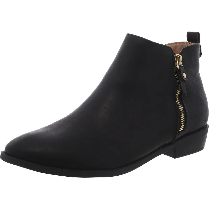 Journee Collection Womens Leather Comfort Insole Ankle Boots Patchwork Shoe Aesthetic  