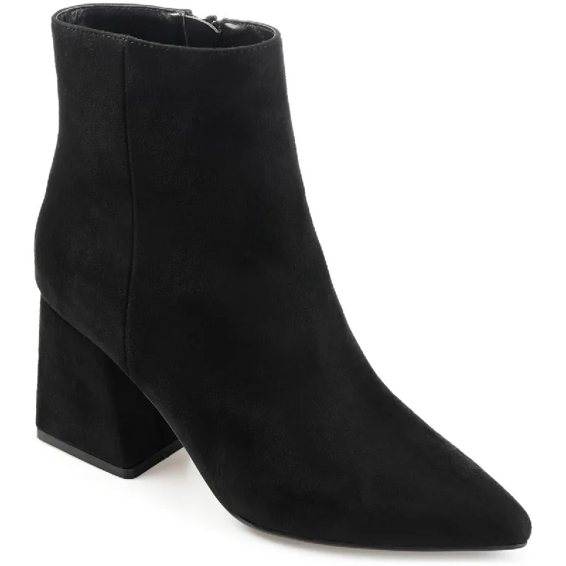 Journee Collection Womens Mylow Faux Suede Zipper Ankle Boots Zip - Up Boot Style  